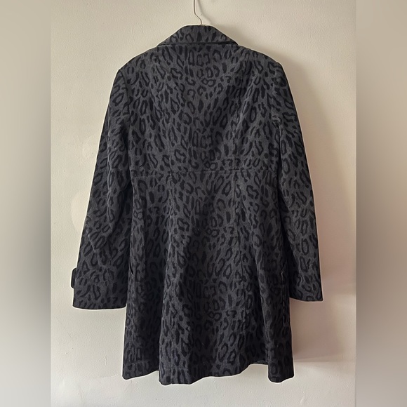❤️SOLD❤️ Nanette Lepore Grey Black Leopard Print Corduroy Jacket Coat Size 6 - Picture 3 of 5